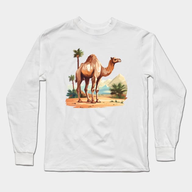 Desert Camel Long Sleeve T-Shirt by zooleisurelife